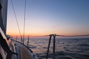 Sonnenuntergang an Bord in Kroatien