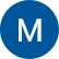 Das Logo besteht aus einem blauen Kreis mit einem weißen Buchstaben „M“ in der Mitte, der einen Katamaran symbolisiert.