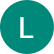 Ein blaugrüner Hintergrund mit einem weißen Buchstaben „L“ in einer klaren serifenlosen Schriftart, zentriert im Bild.