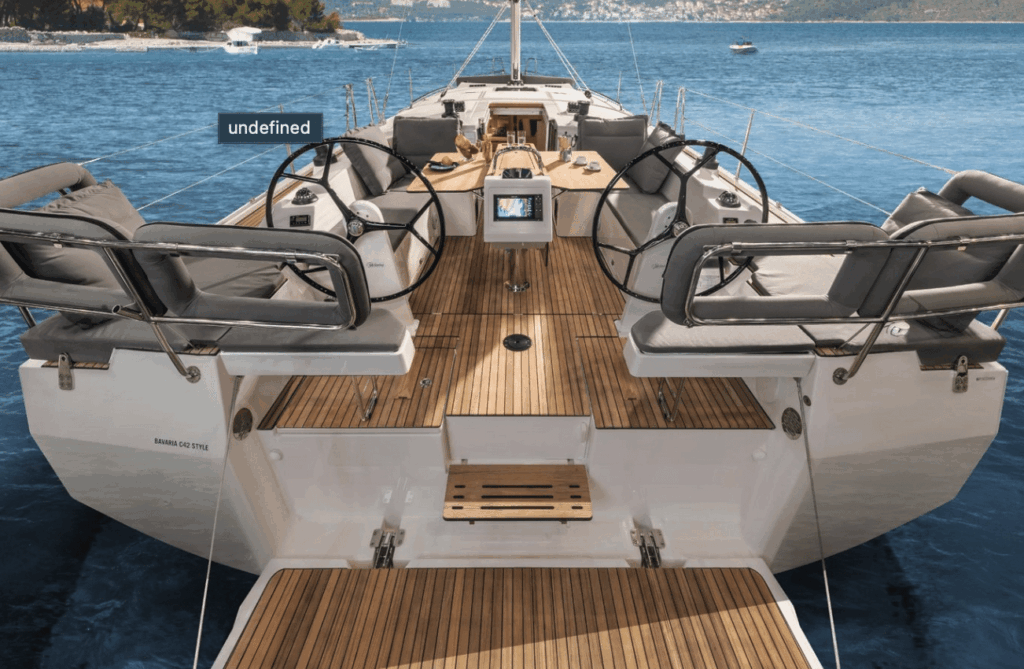 The comfortable cockpit of a sailing yacht ready for a shared trip